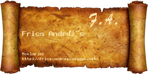 Frics András névjegykártya